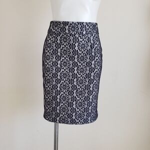 BANANA Republic Floral Black Lace Skirt